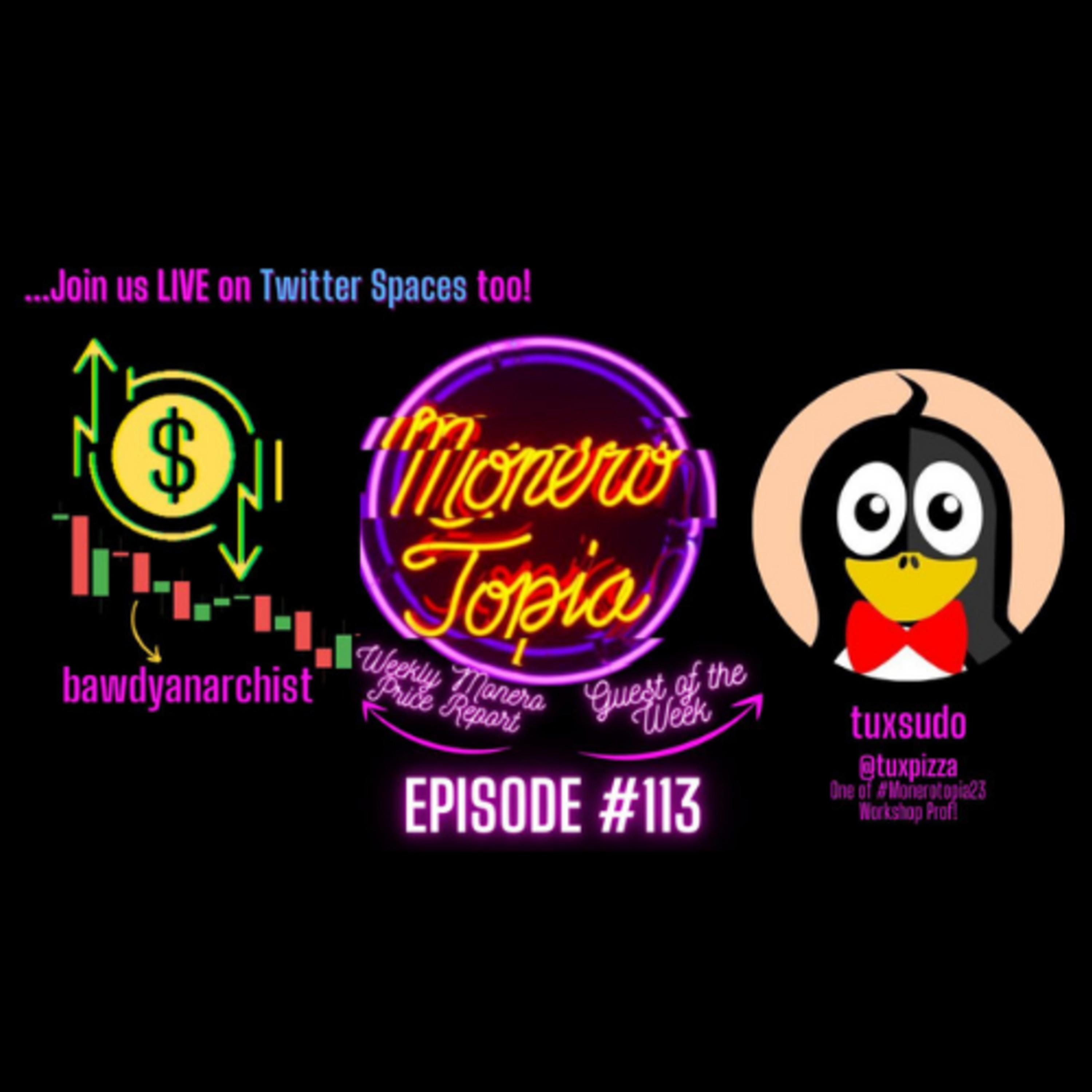 Monerotopia Workshop Prof, Tuxsudo, Confer Virtual Tix, Monero Price Report, Dev & News! EPI #113