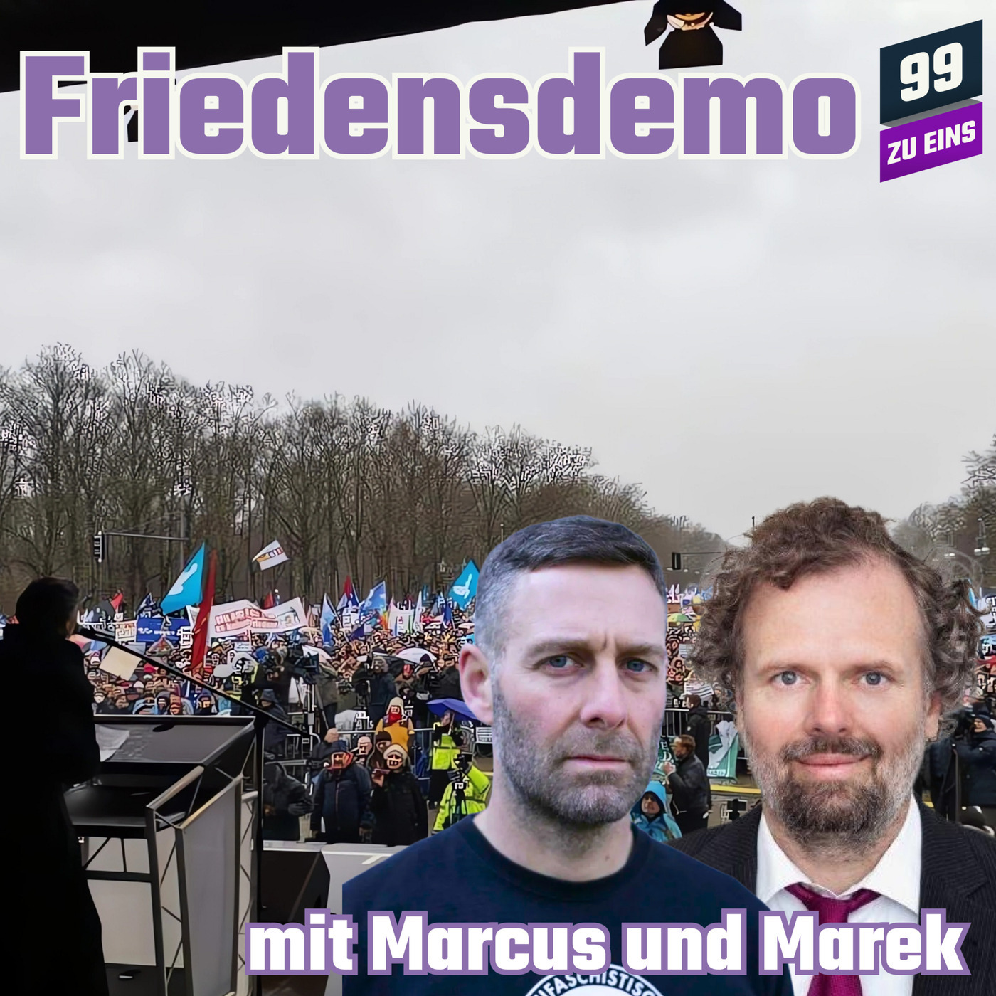 Zur Friedensdemo mit Marcus Staiger und Marek Schauer